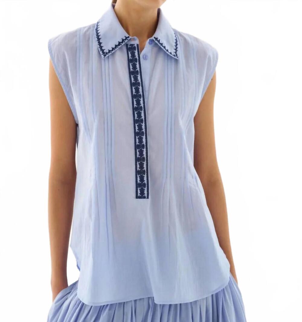 NEW MARIA CHER roca eden top in blue lavender
